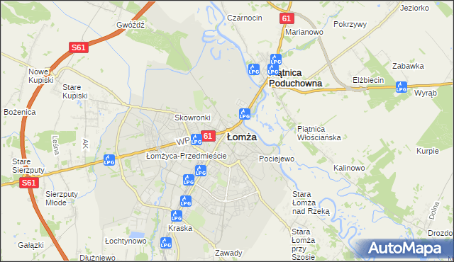 mapa Łomży, Łomża na mapie Targeo