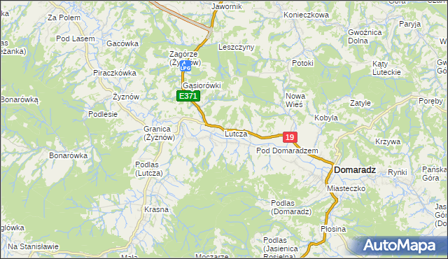 mapa Lutcza, Lutcza na mapie Targeo