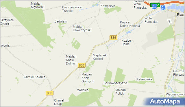 mapa Majdanek Kozicki, Majdanek Kozicki na mapie Targeo