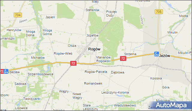 mapa Marianów Rogowski, Marianów Rogowski na mapie Targeo
