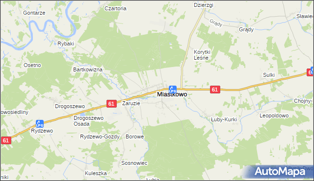 mapa Miastkowo, Miastkowo na mapie Targeo