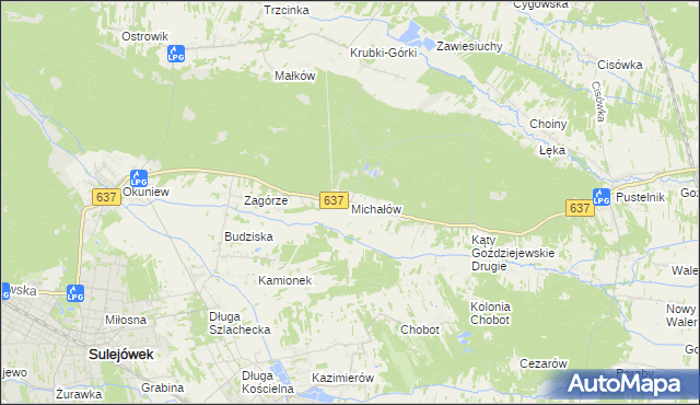 mapa Michałów gmina Halinów, Michałów gmina Halinów na mapie Targeo