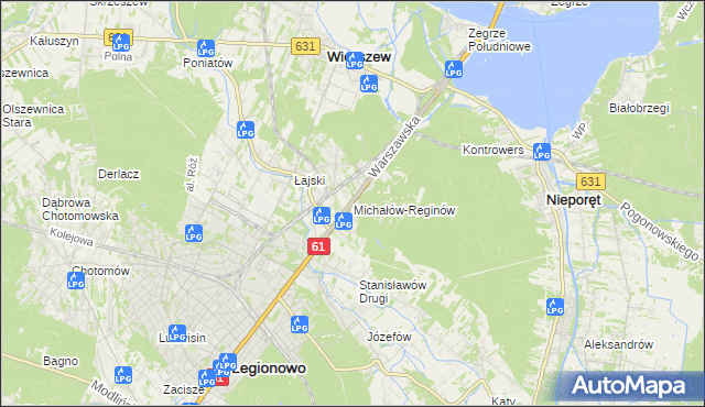 mapa Michałów-Reginów, Michałów-Reginów na mapie Targeo