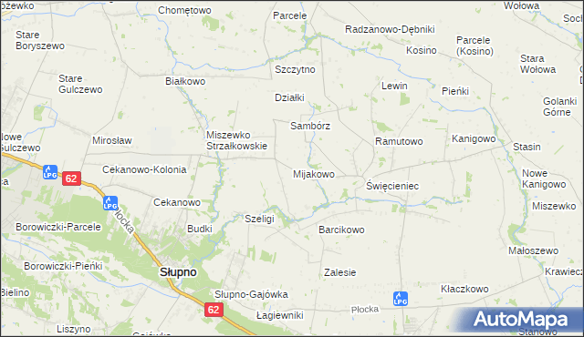 mapa Mijakowo, Mijakowo na mapie Targeo