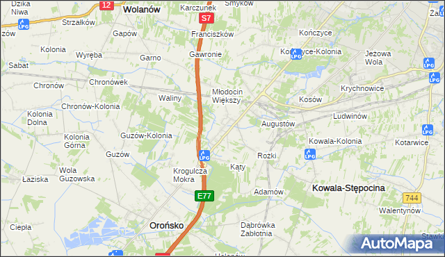 mapa Młodocin Mniejszy, Młodocin Mniejszy na mapie Targeo