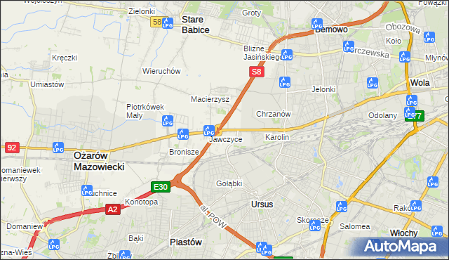 mapa Mory gmina Ożarów Mazowiecki, Mory gmina Ożarów Mazowiecki na mapie Targeo