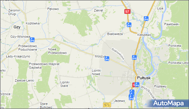 mapa Moszyn, Moszyn na mapie Targeo