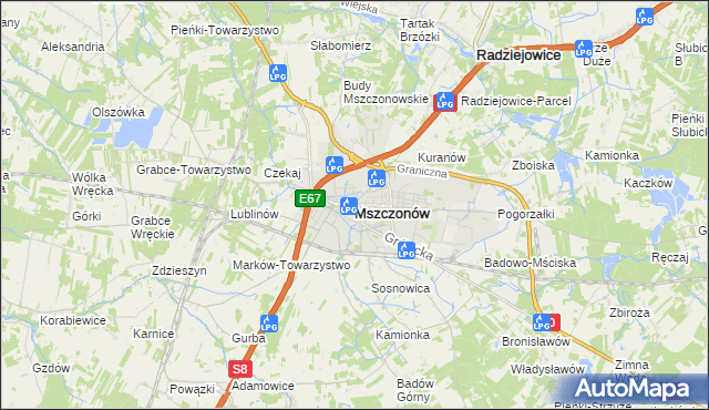 mapa Mszczonów, Mszczonów na mapie Targeo