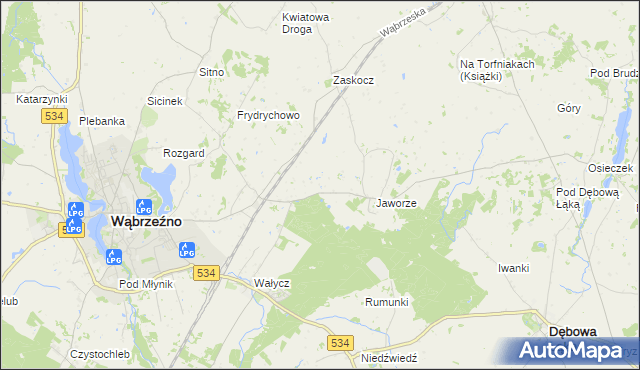 mapa Myśliwiec, Myśliwiec na mapie Targeo