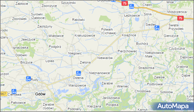 mapa Niewiarów, Niewiarów na mapie Targeo