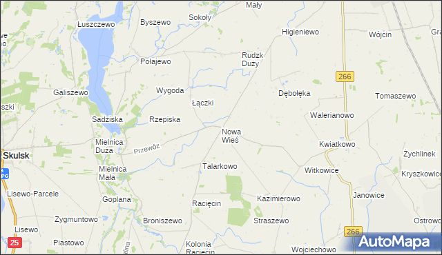 mapa Nowa Wieś gmina Piotrków Kujawski, Nowa Wieś gmina Piotrków Kujawski na mapie Targeo