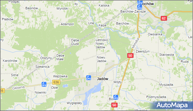 mapa Nowy Jadów, Nowy Jadów na mapie Targeo
