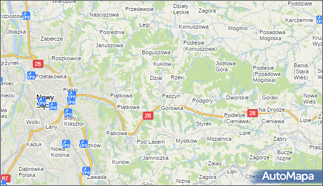 mapa Paszyn, Paszyn na mapie Targeo