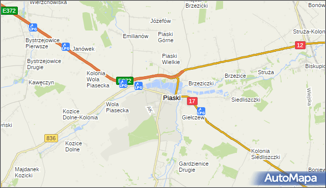 mapa Piaski powiat świdnicki, Piaski powiat świdnicki na mapie Targeo