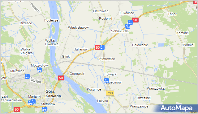 mapa Piotrowice gmina Karczew, Piotrowice gmina Karczew na mapie Targeo