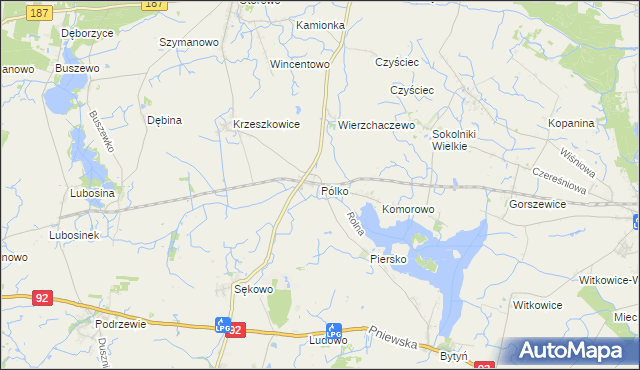 mapa Pólko gmina Kaźmierz, Pólko gmina Kaźmierz na mapie Targeo