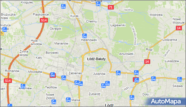 mapa Radogoszcz gmina Łódź, Radogoszcz gmina Łódź na mapie Targeo