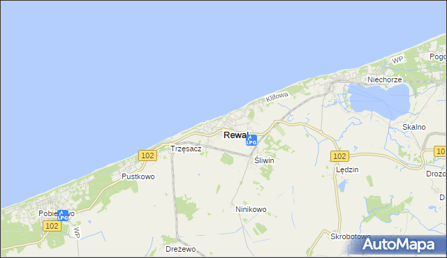 mapa Rewal, Rewal na mapie Targeo
