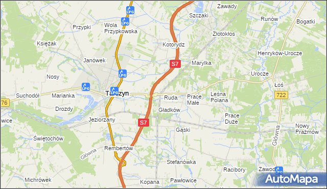 mapa Ruda gmina Tarczyn, Ruda gmina Tarczyn na mapie Targeo