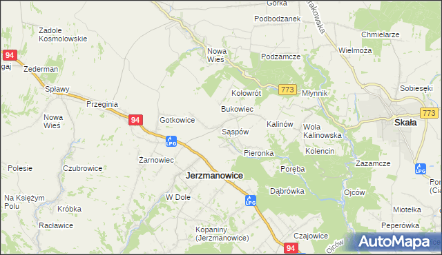 mapa Sąspów, Sąspów na mapie Targeo