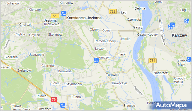 mapa Słomczyn gmina Konstancin-Jeziorna, Słomczyn gmina Konstancin-Jeziorna na mapie Targeo