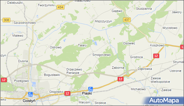 mapa Smogorzewo gmina Piaski, Smogorzewo gmina Piaski na mapie Targeo