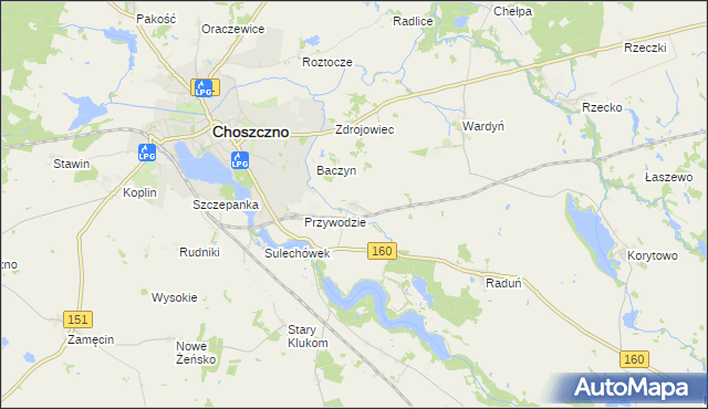mapa Smoleń gmina Choszczno, Smoleń gmina Choszczno na mapie Targeo