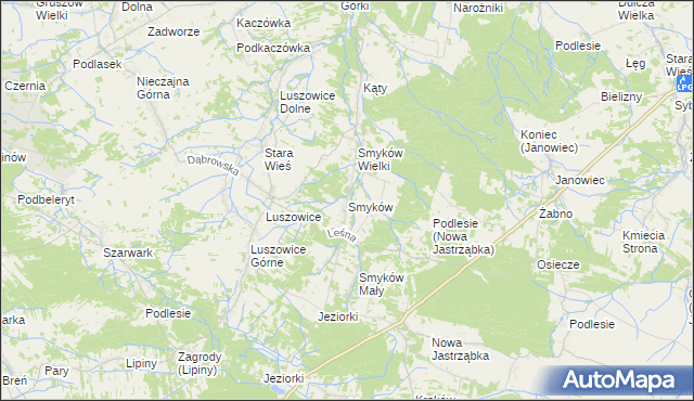 mapa Smyków gmina Radgoszcz, Smyków gmina Radgoszcz na mapie Targeo
