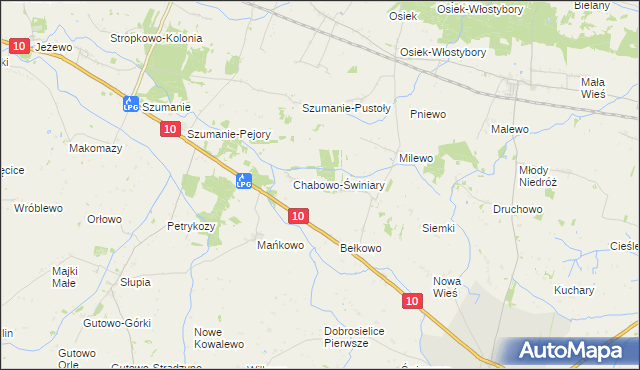 mapa Stare Chabowo, Stare Chabowo na mapie Targeo