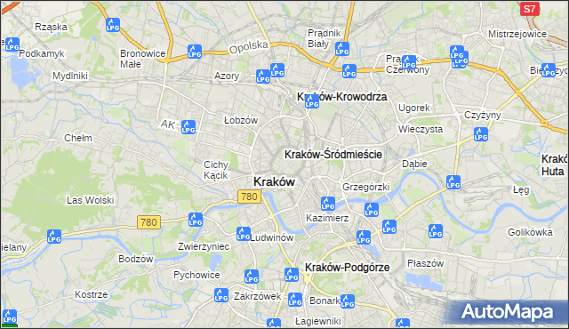 mapa Stare Miasto gmina Kraków, Stare Miasto gmina Kraków na mapie Targeo