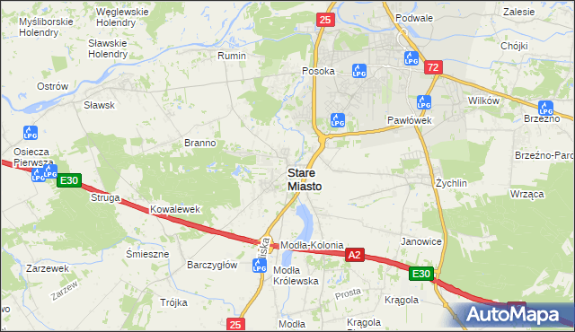 mapa Stare Miasto powiat koniński, Stare Miasto powiat koniński na mapie Targeo