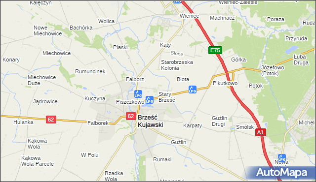 mapa Stary Brześć, Stary Brześć na mapie Targeo