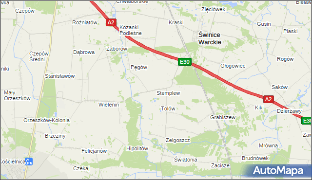 mapa Stemplew, Stemplew na mapie Targeo