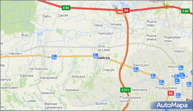 mapa Świlcza, Świlcza na mapie Targeo