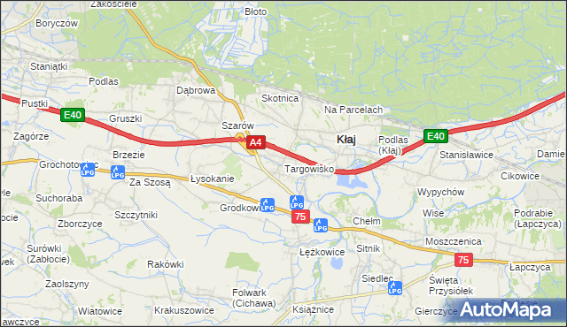 mapa Targowisko gmina Kłaj, Targowisko gmina Kłaj na mapie Targeo