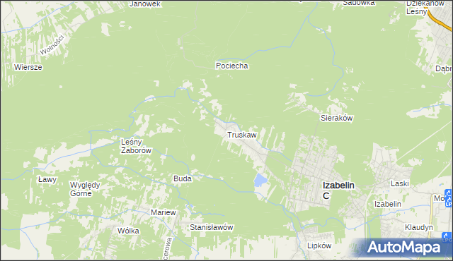 mapa Truskaw, Truskaw na mapie Targeo