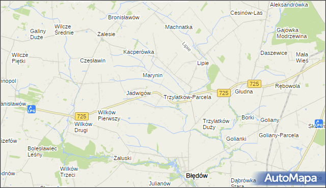 mapa Trzylatków-Parcela, Trzylatków-Parcela na mapie Targeo