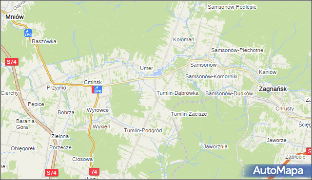 mapa Tumlin-Dąbrówka, Tumlin-Dąbrówka na mapie Targeo