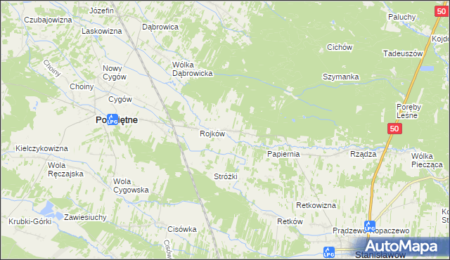 mapa Turze gmina Poświętne, Turze gmina Poświętne na mapie Targeo