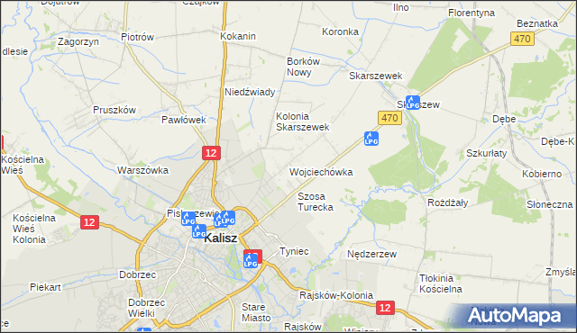 mapa Wojciechówka gmina Żelazków, Wojciechówka gmina Żelazków na mapie Targeo