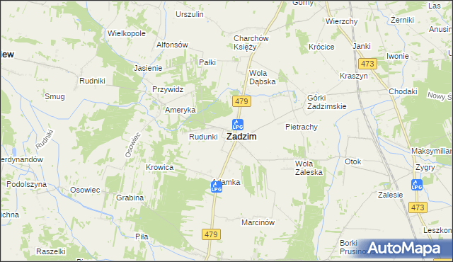 mapa Zadzim, Zadzim na mapie Targeo