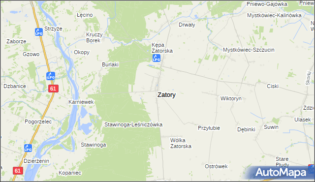 mapa Zatory, Zatory na mapie Targeo