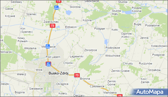 mapa Zbrodzice, Zbrodzice na mapie Targeo