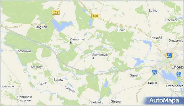 mapa Ziemomyśl A, Ziemomyśl A na mapie Targeo