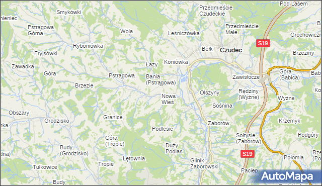 mapa Nowa Wieś gmina Czudec, Nowa Wieś gmina Czudec na mapie Targeo
