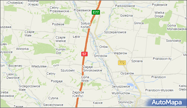 mapa Smroków, Smroków na mapie Targeo
