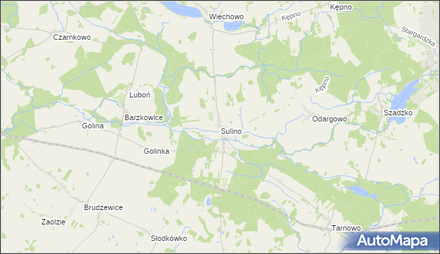 mapa Sulino gmina Marianowo, Sulino gmina Marianowo na mapie Targeo