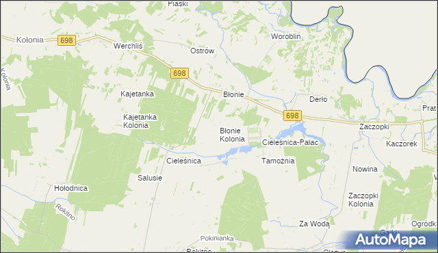 mapa Błonie Kolonia, Błonie Kolonia na mapie Targeo