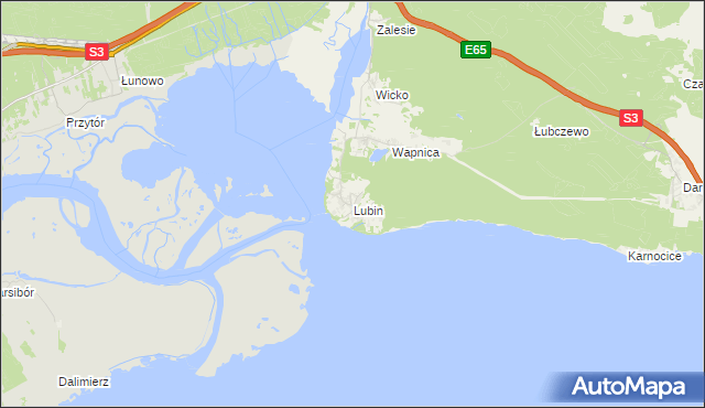 mapa Lubin gmina Międzyzdroje, Lubin gmina Międzyzdroje na mapie Targeo