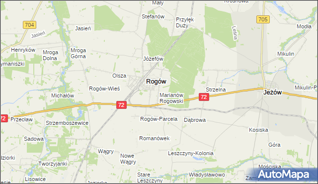 mapa Marianów Rogowski, Marianów Rogowski na mapie Targeo